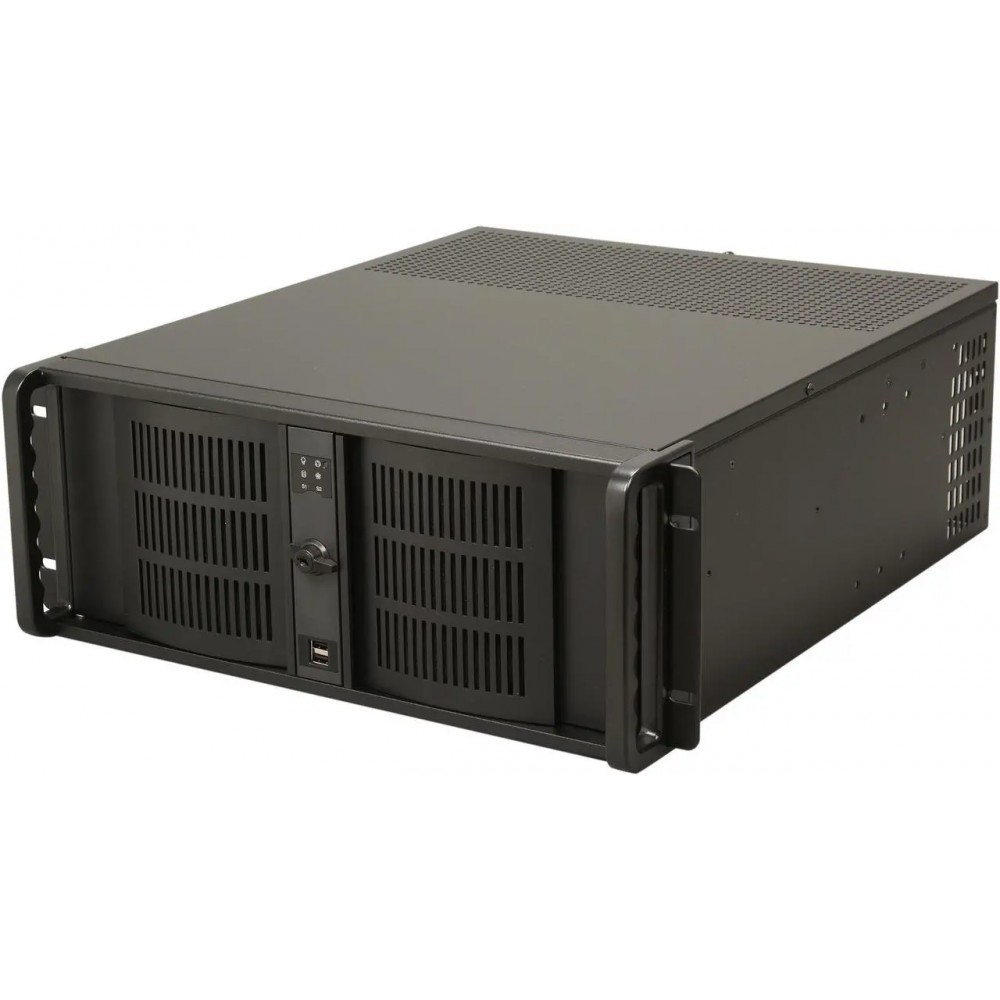 D-400-6-Black Black Steel 4U Rackmount Compact Stylish Server Chassis 6 External 5.25" Drive Bays