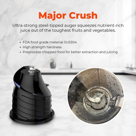 Rosewill Cold Press Juicer, 4.72" Wide Feed Chute Juice Extractor Machine, High Juice Yield, Slow Masticating Juicer for Whole Vegetables & Fruits