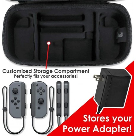 Controller Gear Switch Carrying Case Compatible with Nintendo Switch or Switch OLED - Black