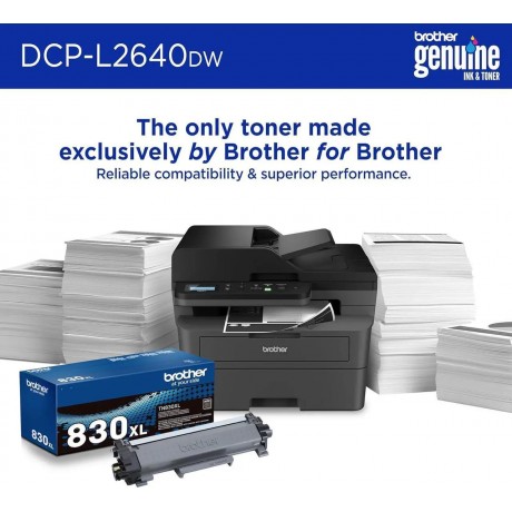 Brother DCP-L2640DW Wireless Compact Monochrome Multi-Function Laser Printer with Copy and Scan, Duplex, Mobile, Black & White