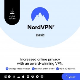 NordVPN Basic, Premium VPN Service - 10 Devices /1 Year- Download