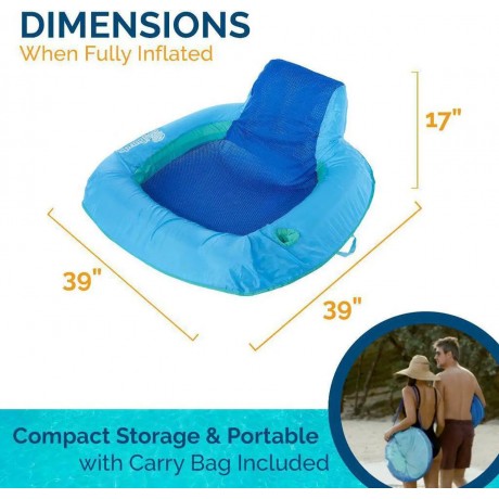 SwimWays Spring Float SunSeat Water Pool Summertime Relaxation Lounge Seat, Blue