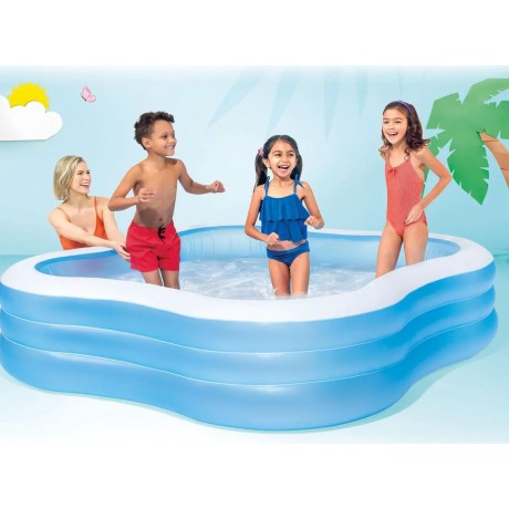 Swim Center 90in x 90in x 2in Inflatable Play Kids Backyard Swimming Pool