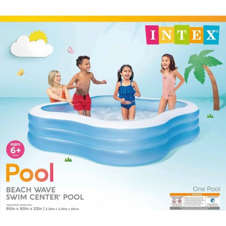 Swim Center 90in x 90in x 2in Inflatable Play Kids Backyard Swimming Pool