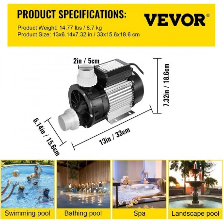 Swimming Pool Pump Hayward 1HP 110V Hot Tub SPA Pump In/Above Ground Strainer