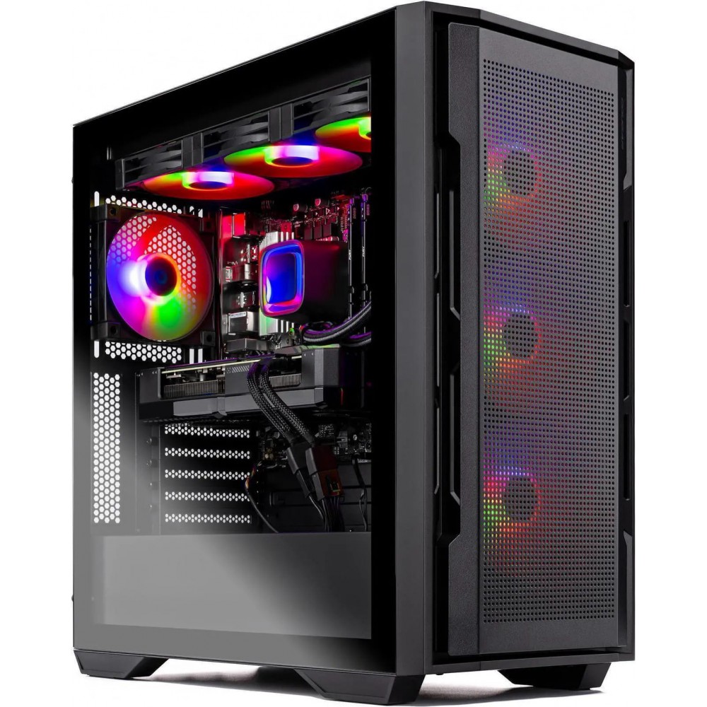 Rampage Gaming PC Desktop, Ryzen 7 7700X 4.5 GHz (5.4GHz Turbo Boost), NVIDIA RTX 5070 12GB GDDR7, 1TB Gen4 SSD, 32GB DDR5 RAM 6000 RGB, 850W GOLD PSU, 360mm ARGB AIO , Wi-Fi, Win 11 Home
