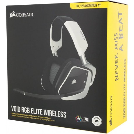 VOID RGB Elite Wireless Premium Gaming Headset with 7.1 Surround Sound - Discord Certified - Works with PC, PS5 and PS4 - White