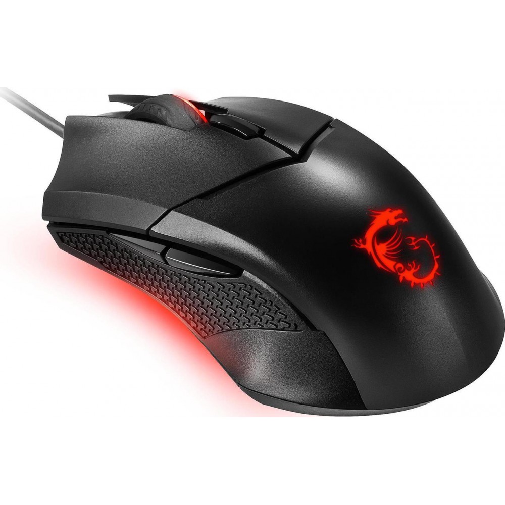 Clutch GM08 Gaming Mouse, 4200 DPI, Optical Sensor, 3 Adjustable Weights, Red LED Lighting, Symmetrical Design