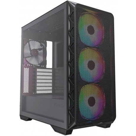 Montech AIR 903 MAX, E-ATX Mid Tower Case, High Airflow, 3x 140mm ARGB PWM & 1x 140mm PWM Fans Pre-installed, Tempered Glass Side Panel, Mesh Front, TYPE-C, Support 4090 GPUs, Black