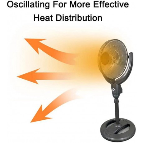 14" Oscillating Pedestal Digital Dish Heater, with Remote