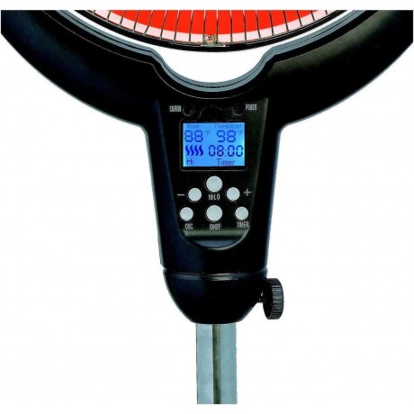 14" Oscillating Pedestal Digital Dish Heater, with Remote