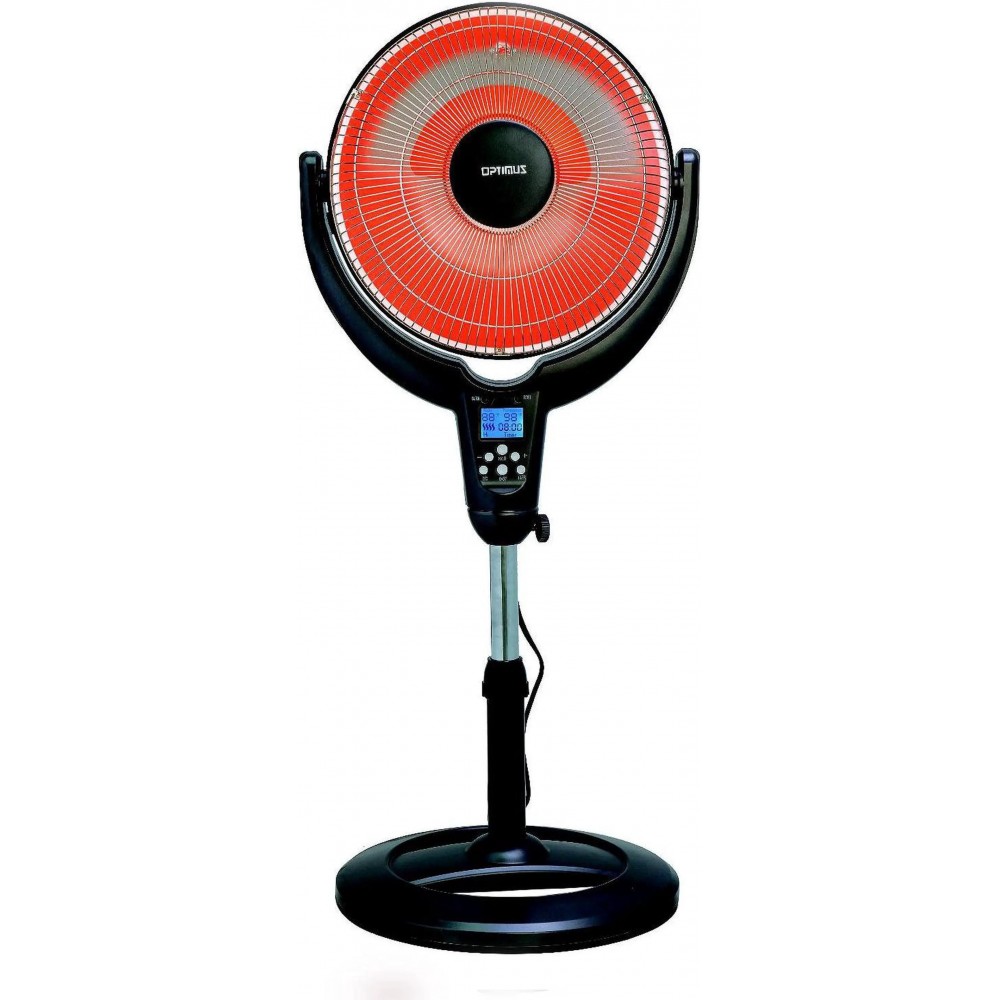 14" Oscillating Pedestal Digital Dish Heater, with Remote