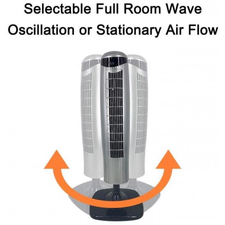 F-7414 35 Inch 3 Speed Pedestal Tower Fan with Remote Control and LED