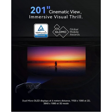 NXTWEAR S AR Glasses Micro OLED Augmented Reality 1080p Video Display XRGF68