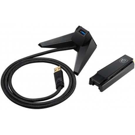 MSI AX1800 WiFi 6 Dual-Band USB Adapter - WLAN up to 1800 Mbps (5GHz, 2.4GHz Wireless), USB 3.2 Gen 1 Type-A, MU-MIMO, Adjustable Antenna, Beamforming, WPA3 - Wired Bracket Included