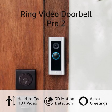 Wired Video Doorbell Pro, Smart WiFi Video Doorbell Wired - Satin Nickel