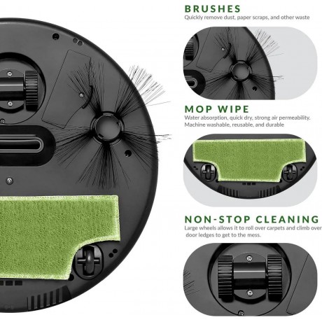 Robot Vac Vacuum and Dry Mop, Quiet w 120 Minutes of Cleaning Time