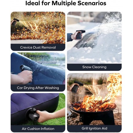 2-in-1 Electric Air Duster & Vacuum, 130,000 RPM Brushless Air Duster, 8KPA Car Vacuum 8000mAh Air Blower Wireless Handheld Vacuum for Car, Office and Home