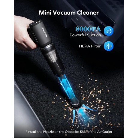 2-in-1 Electric Air Duster & Vacuum, 130,000 RPM Brushless Air Duster, 8KPA Car Vacuum 8000mAh Air Blower Wireless Handheld Vacuum for Car, Office and Home