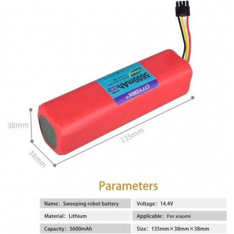 Replacement Battery for Xiaomi Vacuum Robot Cleaner Roborock E4 S4 S5 S6 S7,5600mAh