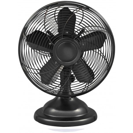 Powerful 3 Speed 12" Portable Retro Oscillating Table Fan, Bronze