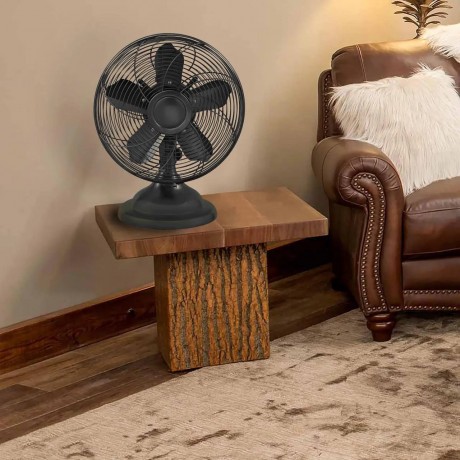 Powerful 3 Speed 12" Portable Retro Oscillating Table Fan, Bronze