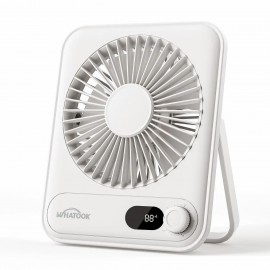 WHATOOK Small Desk Fan Personal Fans: 2000mah 10 Hours Battery Office Quiet Mini Desktop Fan Portable Rechargeable Travel Essentials