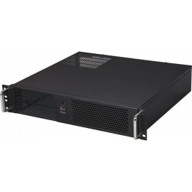 D-214-MATX Black Steel 2U Rackmount Chassis 2 External 5.25" Drive Bays