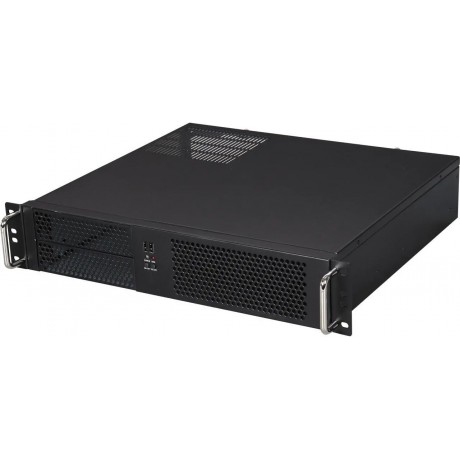 D-214-MATX Black Steel 2U Rackmount Chassis 2 External 5.25" Drive Bays