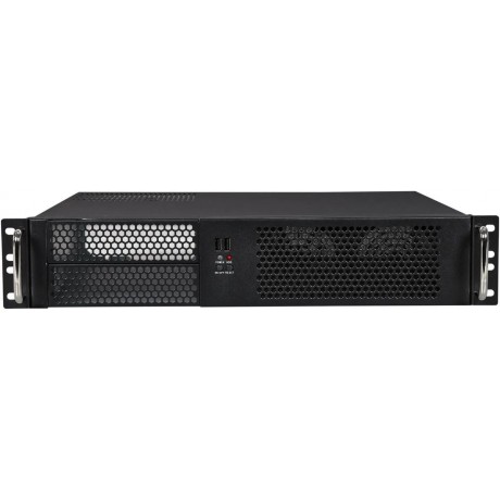 D-214-MATX Black Steel 2U Rackmount Chassis 2 External 5.25" Drive Bays