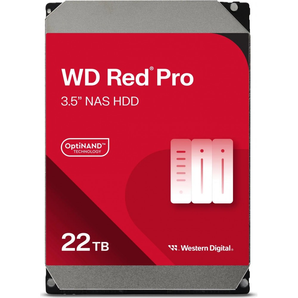 22TB WD Red Pro NAS Internal Hard Drive HDD - 7200 RPM, SATA 6 Gb/s, CMR, 512 MB Cache, 3.5"