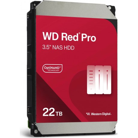 22TB WD Red Pro NAS Internal Hard Drive HDD - 7200 RPM, SATA 6 Gb/s, CMR, 512 MB Cache, 3.5"