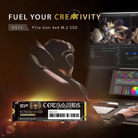 1TB US75 Nvme PCIe Gen4 M.2 2280 SSD R/W Up to 7,000/6,500 MB/s, PS5 compatible