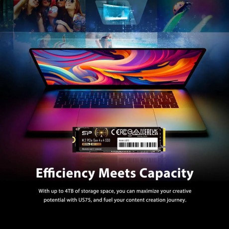 1TB US75 Nvme PCIe Gen4 M.2 2280 SSD R/W Up to 7,000/6,500 MB/s, PS5 compatible