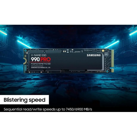 990 PRO SSD 1TB PCIe 4.0 M.2 2280 Internal Solid State Hard Drive, Seq. Read Speeds Up to 7,450 MB/s for High End Computing, Gaming, and Heavy Duty Workstations