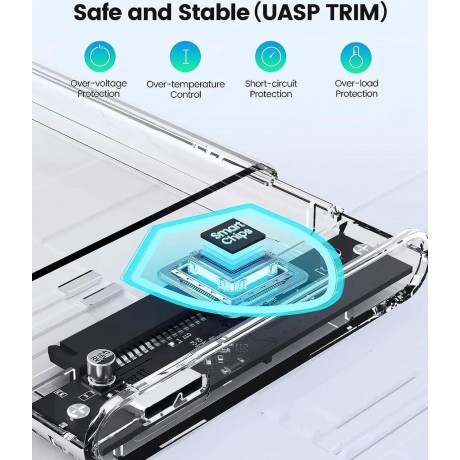 2.5 USB 3.0 SATA HDD Box HDD Hard Disk Drive External HDD Enclosure Transparent Case Tool Free