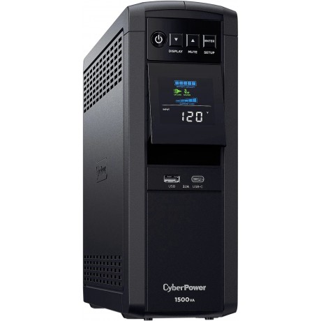 CP1500PFCLCD PFC Sinewave UPS Systems - 1500VA/1000W, 120 VAC, NEMA 5-15P, Mini-Tower, Sine Wave, 12 Outlets, LCD, PowerPanel