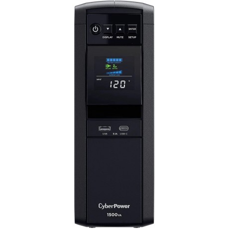 CP1500PFCLCD PFC Sinewave UPS Systems - 1500VA/1000W, 120 VAC, NEMA 5-15P, Mini-Tower, Sine Wave, 12 Outlets, LCD, PowerPanel