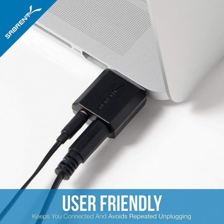 USB External Stereo Sound Adapter for Windows and Mac. Plug and Play No Drivers Needed