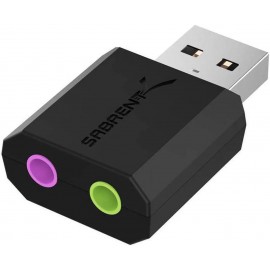 USB External Stereo Sound Adapter for Windows and Mac. Plug and Play No Drivers Needed