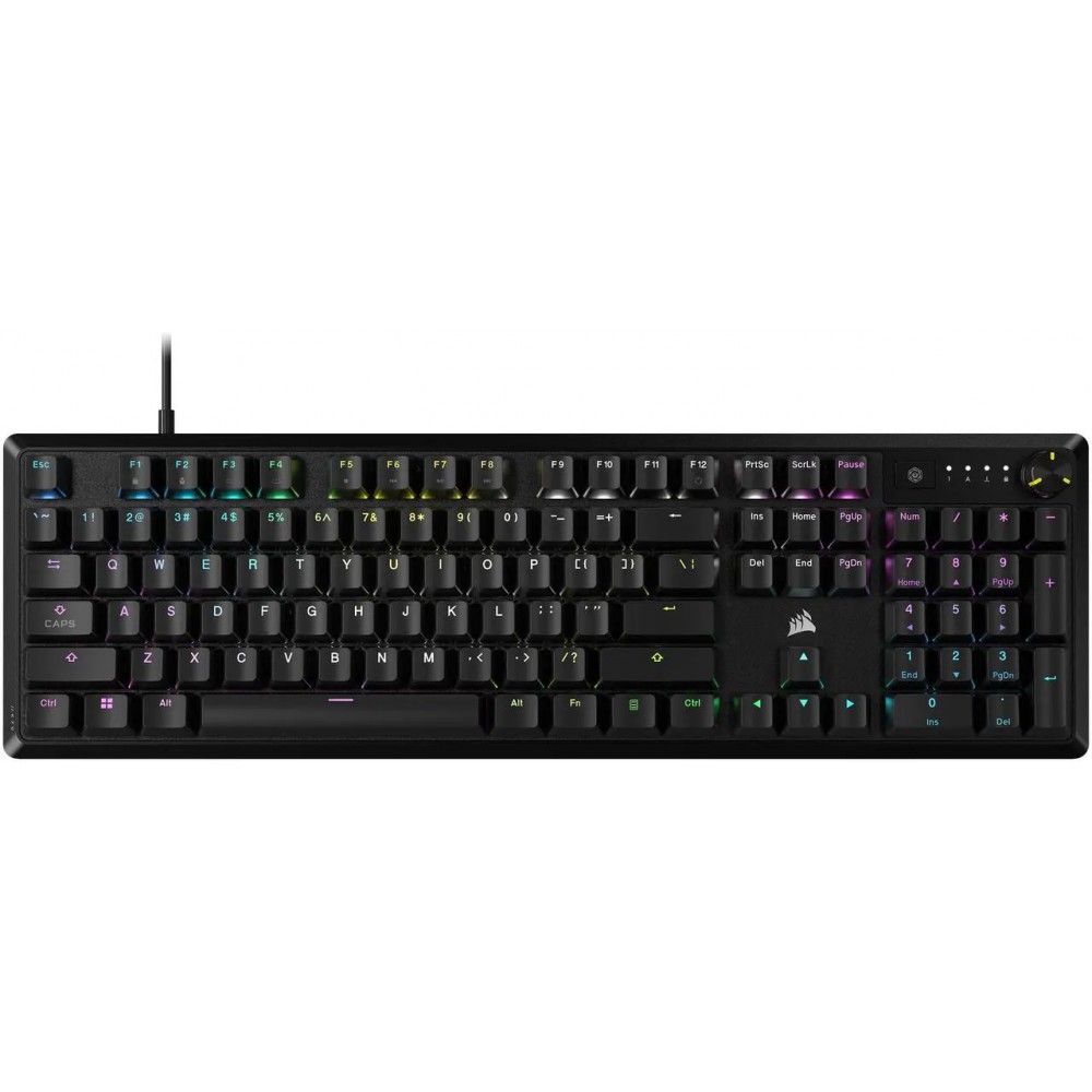CORSAIR K70 CORE RGB Mechanical Gaming Keyboard - CORSAIR Red Linear Switches - Sound Dampening - Rotary Dial - Aluminum Top Plate - Onboard Storage - Black